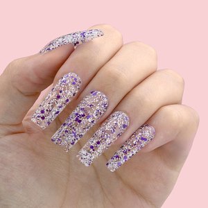 UV Nagellack No 086 Weiss-Lila Pailletten-Flakes 10ml – Christian Artesio