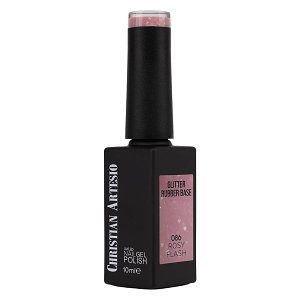 UV/Led Gel Nagellack Rubber Base Rosy Flash No 086 Rosa Glitter 10ml
