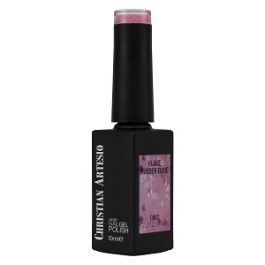 Nail Gel Polish Rubber Base Glitz Pink No 087 Pink Flakes 10ml