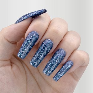 Gel Nail Polish No 090 Blue Glitter Sequin 10ml - Christian Artesio