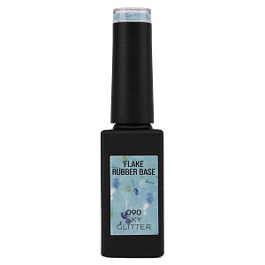 Ημιμόνιμο Βερνίκι Rubber Base Sky Glitter No 090 Απαλό Τιρκουάζ Παγιέτα Flakes 10ml