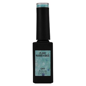 UV/Led Gel Nagellack Rubber Base Aqua Disco No 091 Hellgrun Flakes 10ml
