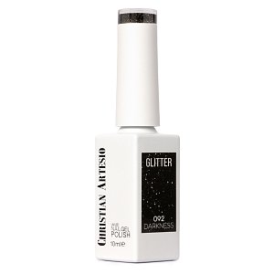 Ημιμόνιμο Βερνίκι Νυχιών Νο 092 Μαύρο Χρυσό Fine Glitter 10ml - Christian Artesio