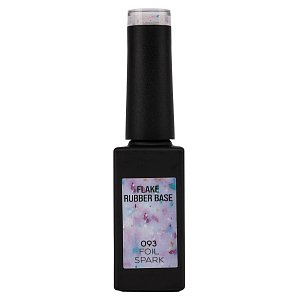Ημιμόνιμο Βερνίκι Rubber Base Foil Spark No 093 Γαλακτερό Παγιέτα Flakes 10ml