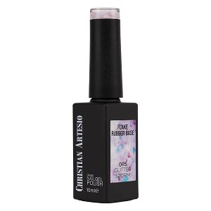 Nail Gel Polish Rubber Base Glitter Storm No 095 Milky Sequin Flakes 10ml