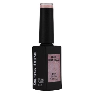 UV/Led Gel Nagellack Rubber Base Shiny Shards No 097 Hellrosa Flakes 10ml