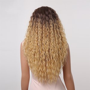 Synthetic Hair Wig Blonde Long Ombre Curly