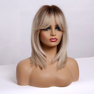 Synthetic Hair Wig Blonde Frame Long with Fringe