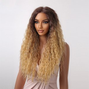 Synthetic Hair Wig Blonde Long Ombre Curly