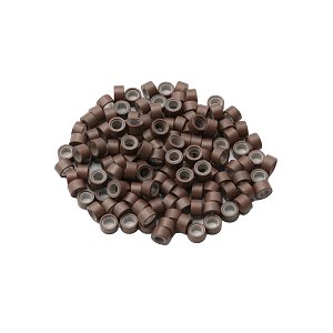Micro Rings with Silicone Brown 100pcs