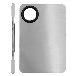 Stainless Steel Color Mixing Palette & Double Sided Spatula