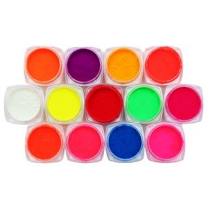 Nail Art Neon UV Pigment Powder Set 13pcs