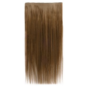 Hair Weft with Clip 60cm, 185g, HD Fiber Golden Brown #6
