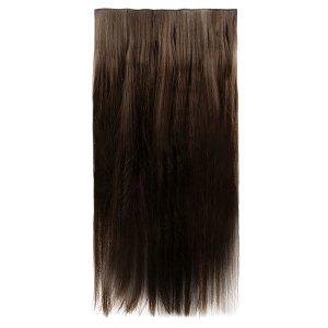 Hair Weft with Clip 60cm, 185g, HD Fiber Choc Brown #6-1