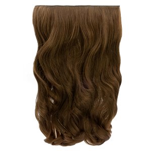 Hair Weft Synthetic HD Wavy with Clip 55cm 185g Chestnut #8-1