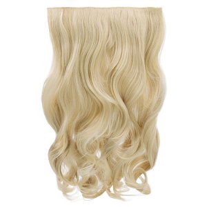 Hair Weft Synthetic HD Wavy with Clip 55cm 185g Ice Blonde #13