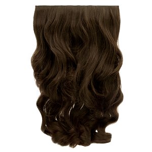 Hair Weft Synthetic HD Wavy with Clip 55cm 185g Choc Brown #6-1