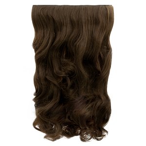 Hair Weft Synthetic HD Wavy with Clip 55cm 185g Media Brown #9
