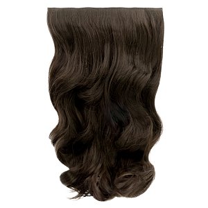 Hair Weft Synthetic HD Wavy with Clip 55cm 185g Dark Brown #10