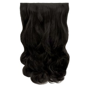 Hair Weft Synthetic HD Wavy with Clip 55cm 185g Darkest Brown #11