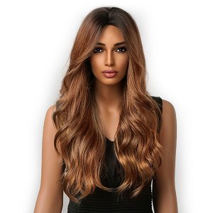 Synthetic Hair Wig Synthetic Bronze Long