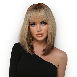 Synthetic Hair Wig Blonde Frame with Fringe