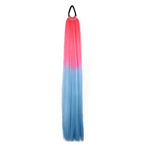 Haarverlangerung fur Zopf oder Glatt 65cm Rosa & Blau