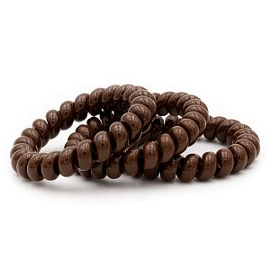 Spiral Hair Ties Brown 3pcs