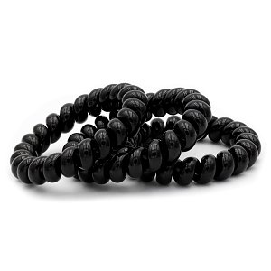 Spiral Hair Ties Black 3pcs
