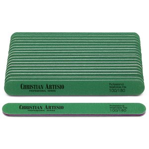 Professional Nail File Green Straight 100/180 set of 20pcs
