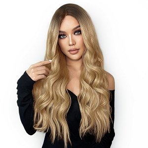 Synthetic Hair Wig Blonde Long