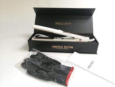 Ison Hair Straightener White with Pink/Gold