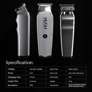 HUSH HU22T Rechargeable Hair Trimmer with Lithium Battery