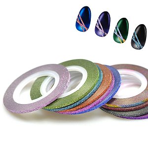 Nail Art Line Tape Gold Glitter 1mm