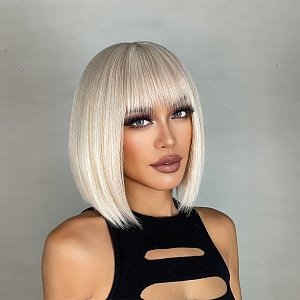 Synthetic Hair Wig Blonde Short with Fringe
