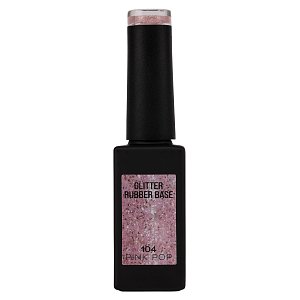 UV/Led Gel Nagellack Rubber Base Pink Pop No 104 Rosa Glitter 10ml