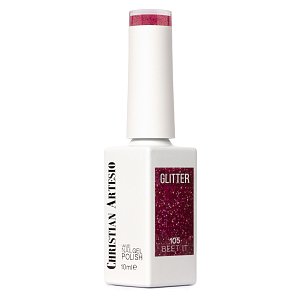 Gel Nail Polish No 105 Burgundy Iridescent Glitter 10ml – Christian Artesio