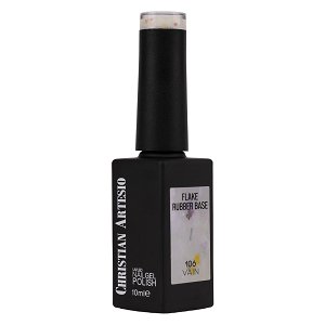 Nail Gel Polish Rubber Base Vain No 106 Pastel Yellow Sequin Flakes 10ml
