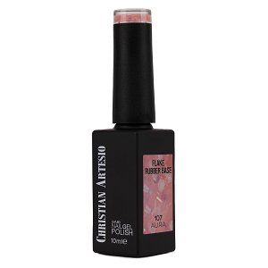 Nail Gel Polish Rubber Base Aura No 107 Pink Flakes 10ml