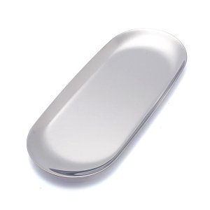 Nail Tool/Accessories Placement Plate Silver Oval Shape