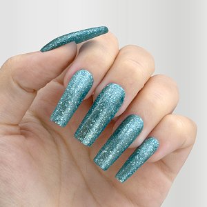 Gel Nail Polish No 108 Turquoise Glitter Sequins 10ml – Christian Artesio