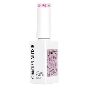 Gel Nail Polish No 083 White Fuchsia Sequin Flakes 10ml - Christian Artesio