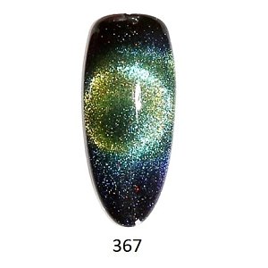 Shellac UV& Led Halte die Palme Νο 367 Schwarz mit Grun Cat Eye 10ml