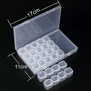 Case for Nail Art Accessories Plastic 28 Places