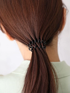 Spiral Hair Ties Black 3pcs