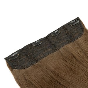 Hair Weft with Clip 60cm, 185g, HD Fiber Lightest Brown #7