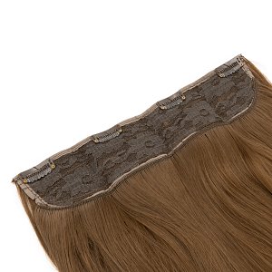 Hair Weft with Clip 60cm, 185g, HD Fiber Golden Brown #6