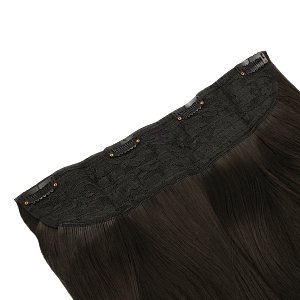 Hair Weft with Clip 60cm, 185g, HD Fiber Darkest Brown #11
