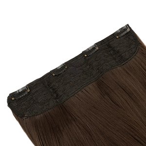 Hair Weft with Clip 60cm, 185g, HD Fiber Choc Brown #6-1