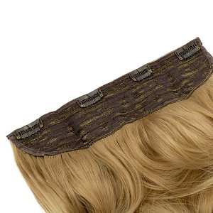 Hair Weft Synthetic HD Wavy with Clip 55cm 185g Caramel Blonde #18-24